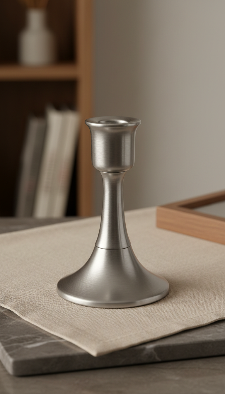 Brushed Metal Candle Holder Trio