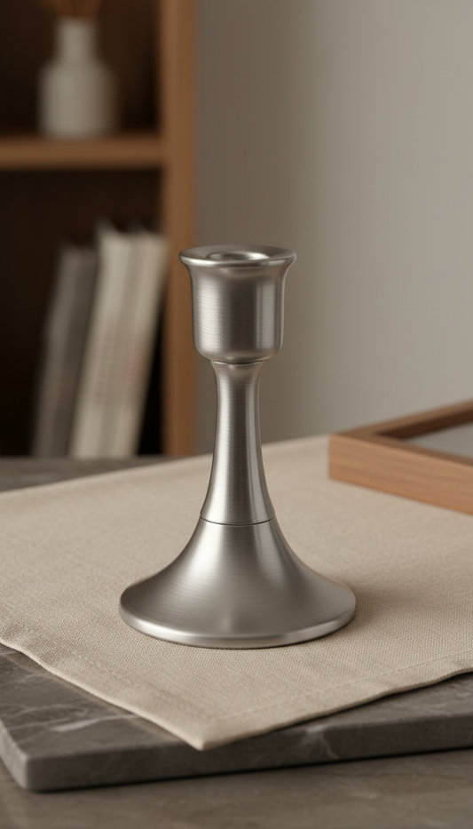 Brushed Metal Candle Holder Trio